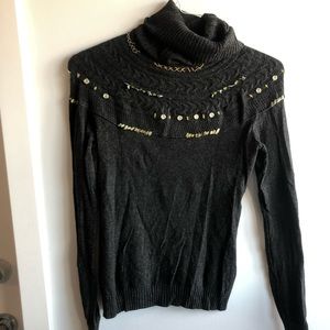 Vintage Embroidered Turtleneck